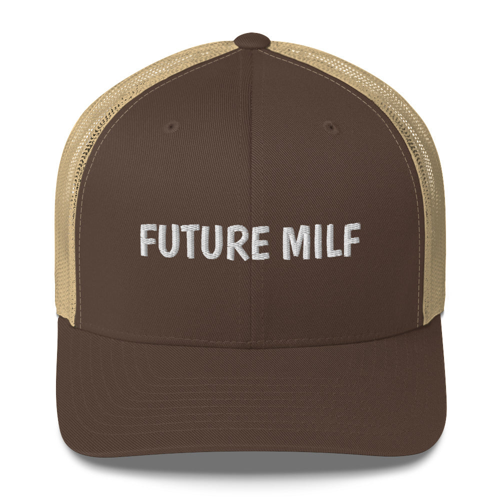 Casquette brodée Future milf Marron Kaki - Sedurro