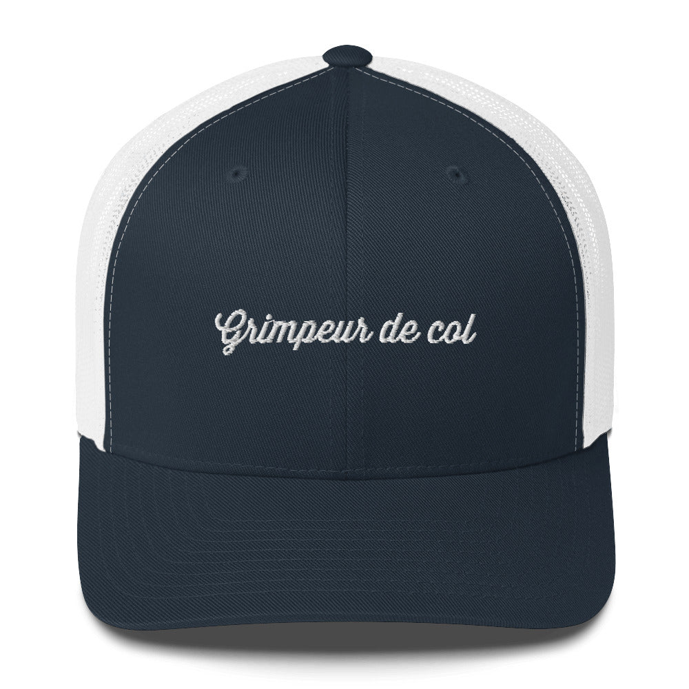 Casquette brodée Grimpeur de col Bleu Marine Blanc - Sedurro