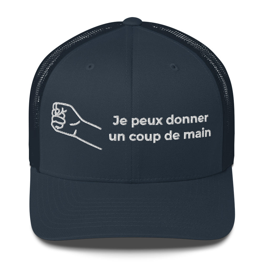 Casquette brodée Je peux donner un coup de main fist Bleu Marine - Sedurro