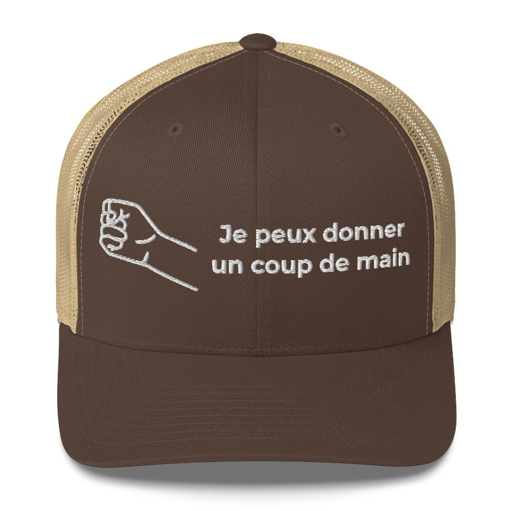 Casquette brodée Je peux donner un coup de main fist Marron Kaki - Sedurro