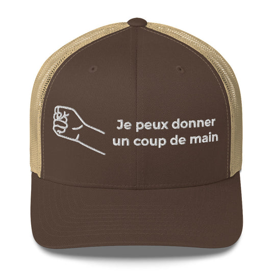 Casquette brodée Je peux donner un coup de main fist Marron Kaki - Sedurro