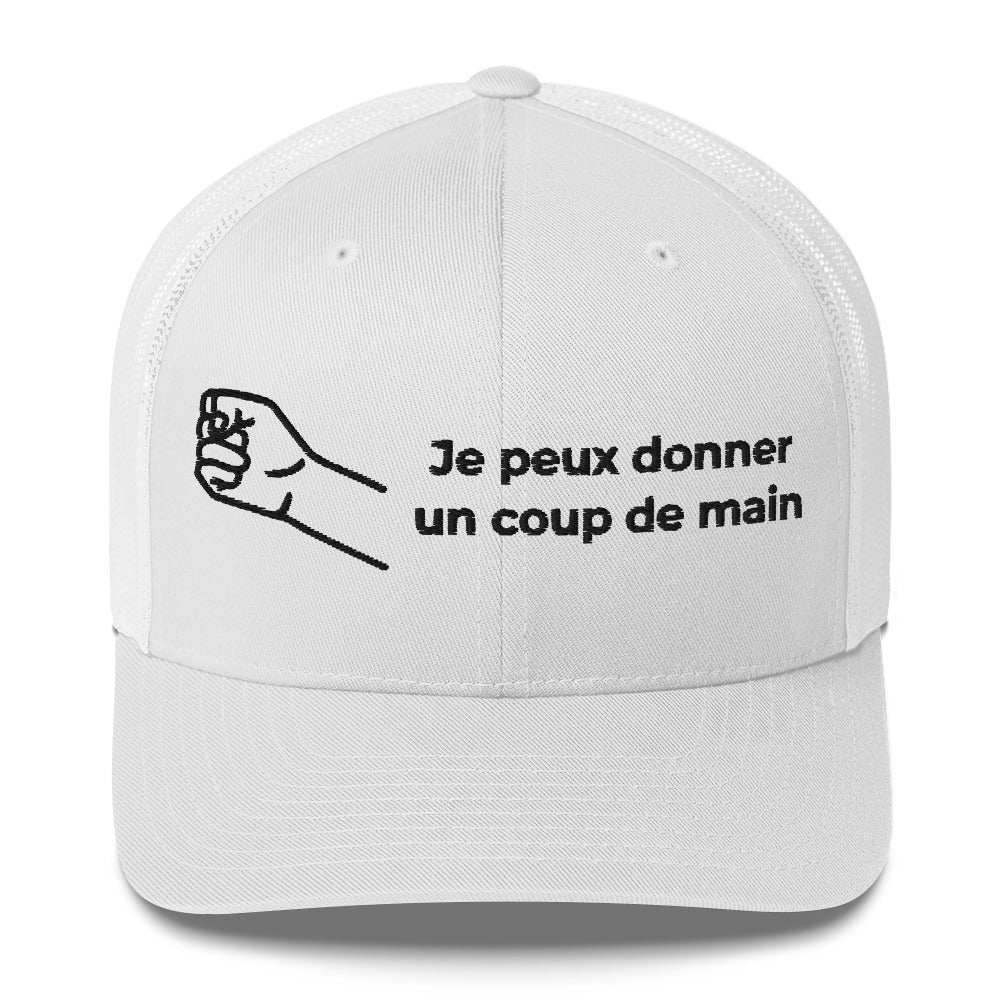 Casquette brodée Je peux donner un coup de main fist Blanc - Sedurro