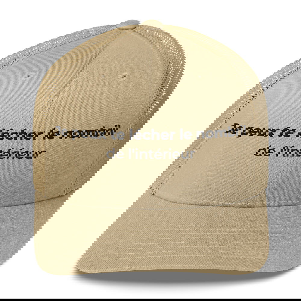 Casquette brodée Je peux te lécher le nombril de l'intérieur Kaki - Sedurro