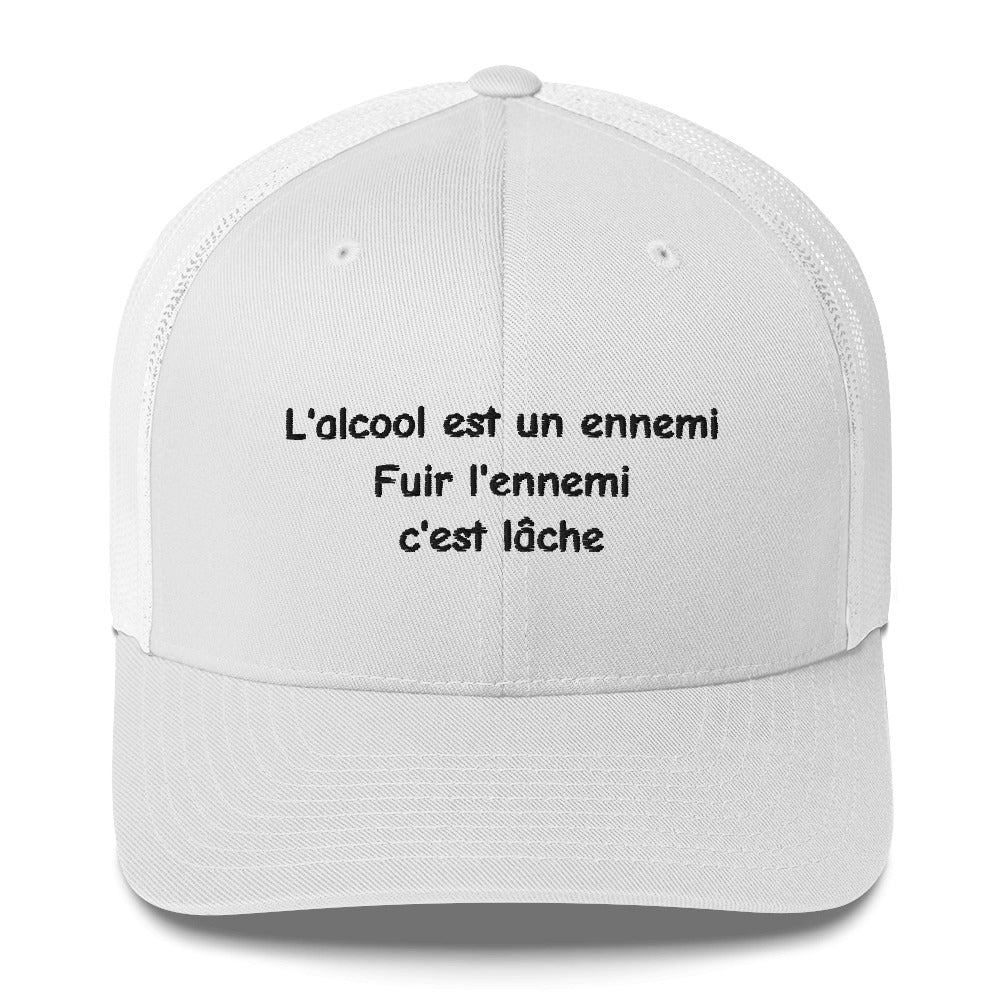 Casquette brodée L'alcool est un ennemi fuir l'ennemi c'est lâche - Sedurro