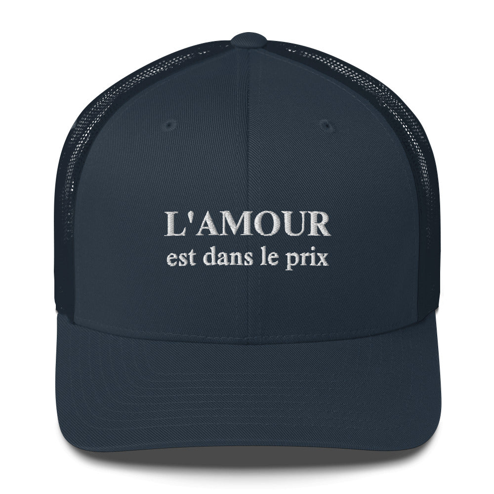 Casquette brodée L'amour est dans le prix Bleu Marine - Sedurro