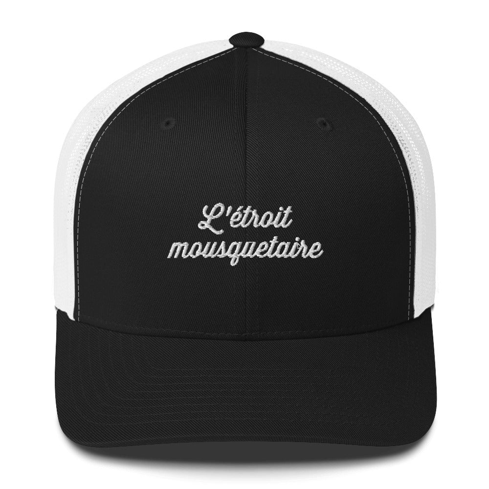 Casquette brodée L'étroit mousquetaire Noir Blanc - Sedurro