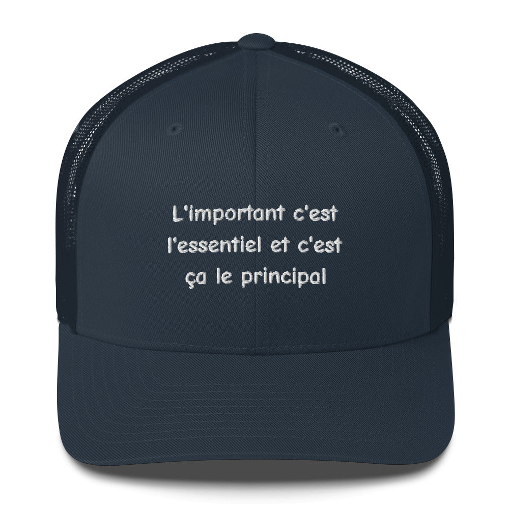 Casquette brodée L’important c’est l’essentiel et c’est ça le principal - Sedurro