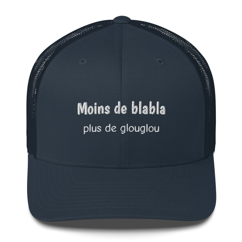 Casquette brodée Moins de blabla plus de glouglou - Sedurro