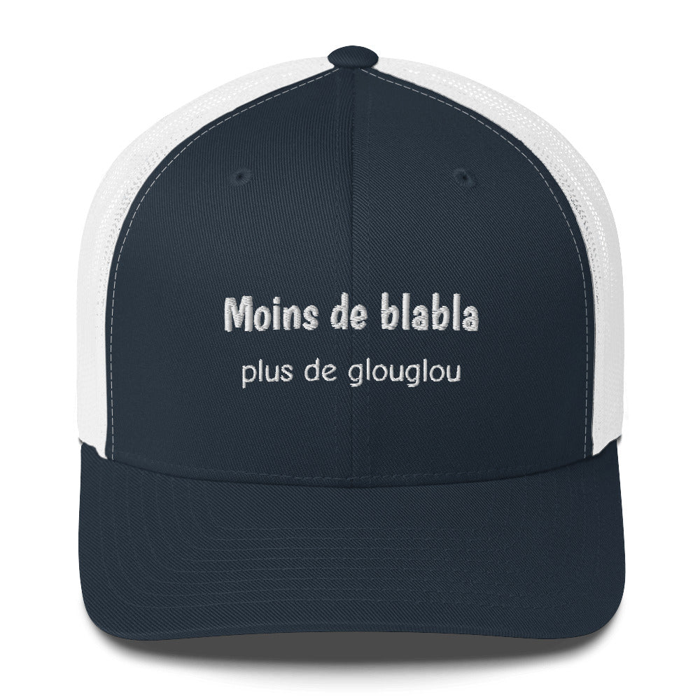 Casquette brodée Moins de blabla plus de glouglou - Sedurro