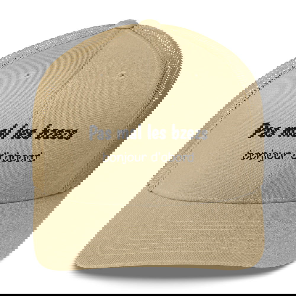Casquette brodée Pas mal les bzezs bonjour d'abord Kaki - Sedurro