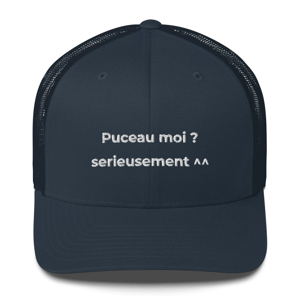 Casquette brodée Puceau moi on me l'avait pas sorti depuis longtemps Bleu Marine - Sedurro