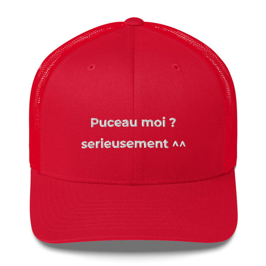 Casquette brodée Puceau moi on me l'avait pas sorti depuis longtemps Rouge - Sedurro