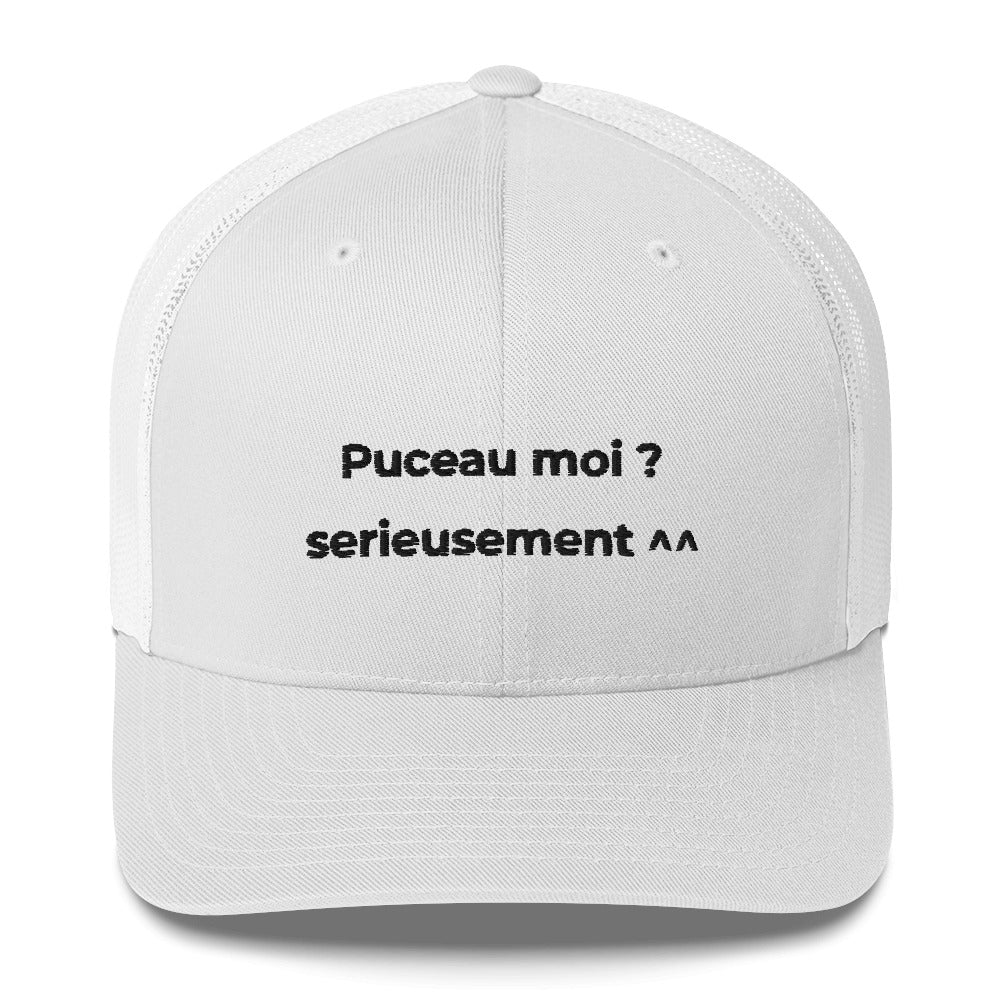 Casquette brodée Puceau moi on me l'avait pas sorti depuis longtemps Blanc - Sedurro