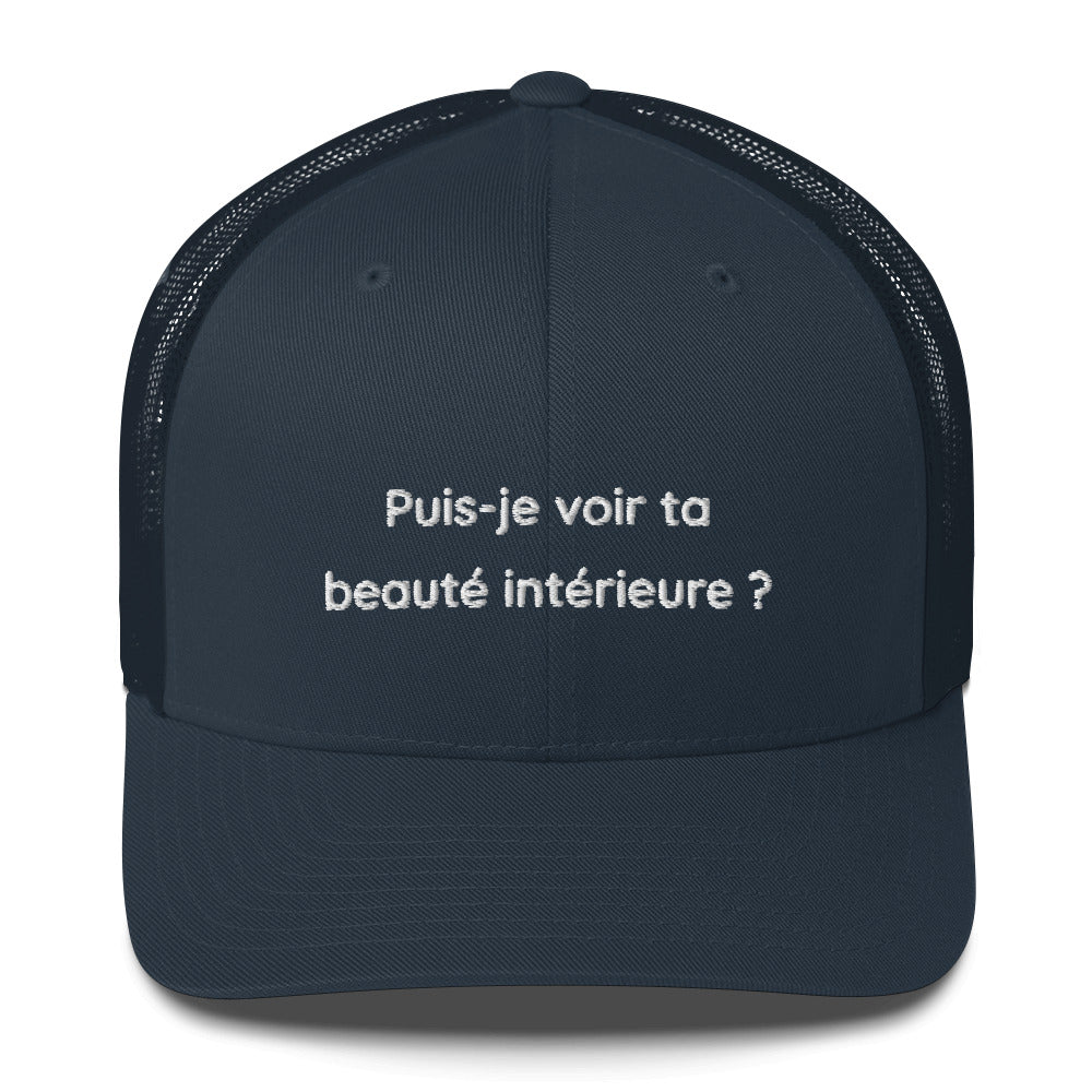 Casquette brodée Puis-je voir ta beauté intérieure Bleu Marine - Sedurro