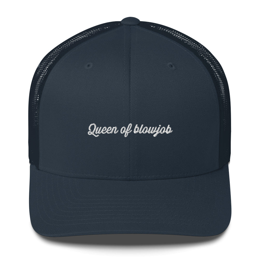 Casquette brodée Queen of blowjob Bleu Marine - Sedurro