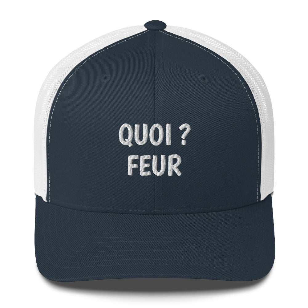 Casquette brodée Quoi feur Bleu Marine Blanc - Sedurro