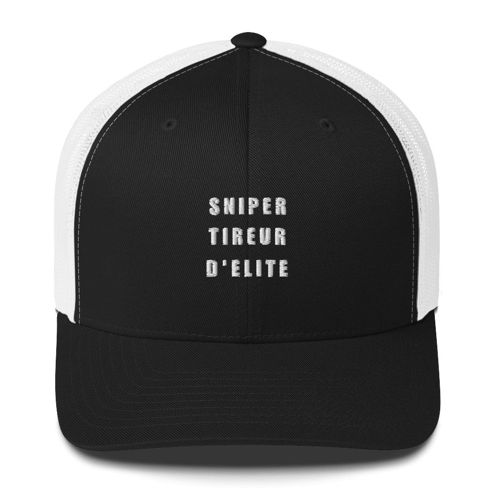 Casquette brodée Sniper tireur d'élite Noir Blanc - Sedurro