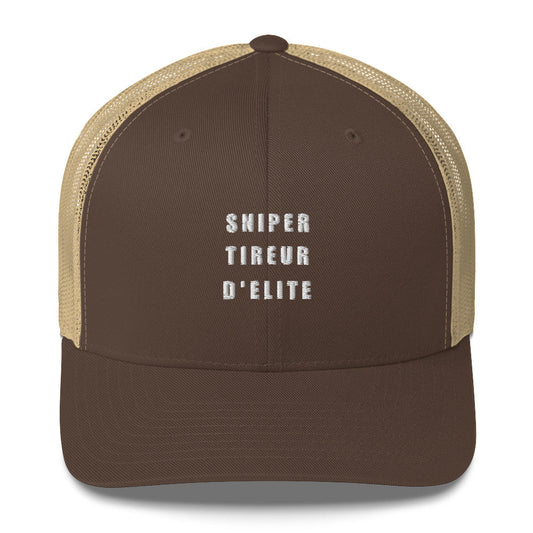 Casquette brodée Sniper tireur d'élite Marron Kaki - Sedurro