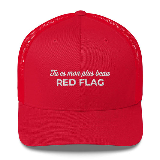 Casquette brodée Tu es mon plus beau red flag Rouge - Sedurro