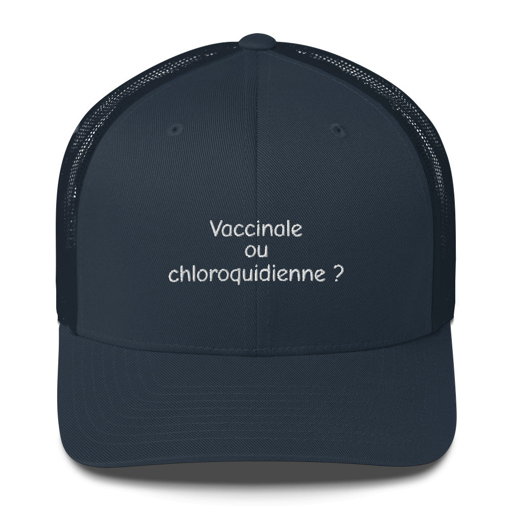 Casquette brodée Vaccinale ou chloroquidienne Bleu Marine - Sedurro