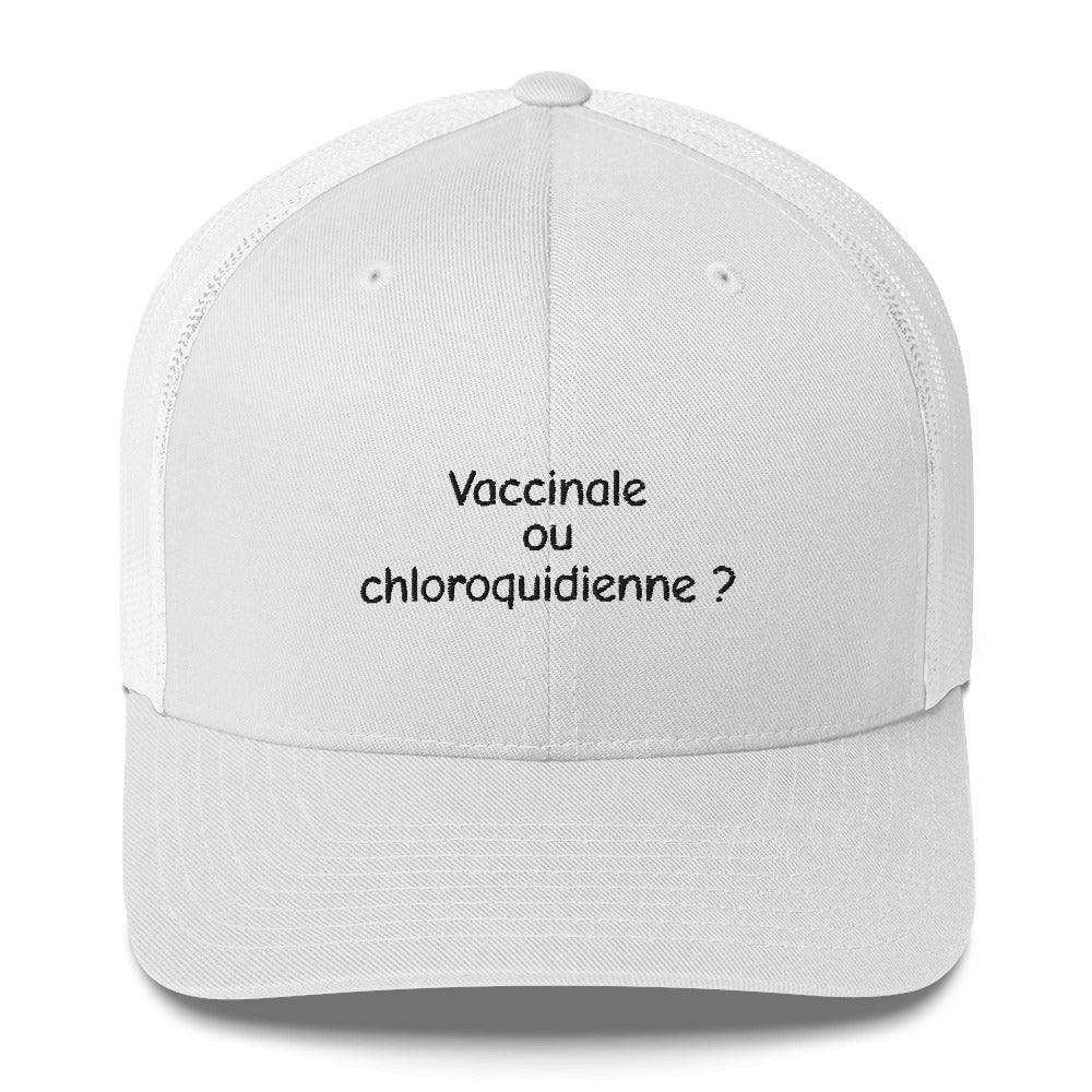 Casquette brodée Vaccinale ou chloroquidienne Blanc - Sedurro
