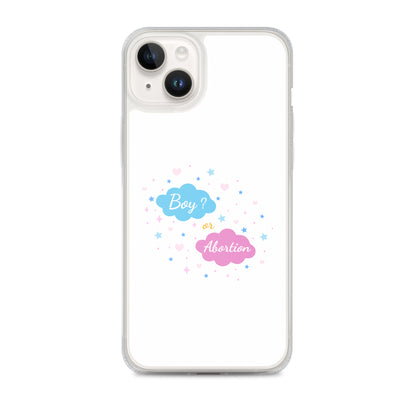 Coque iPhone Boy or abortion gender reveal iPhone 14 Plus - Sedurro