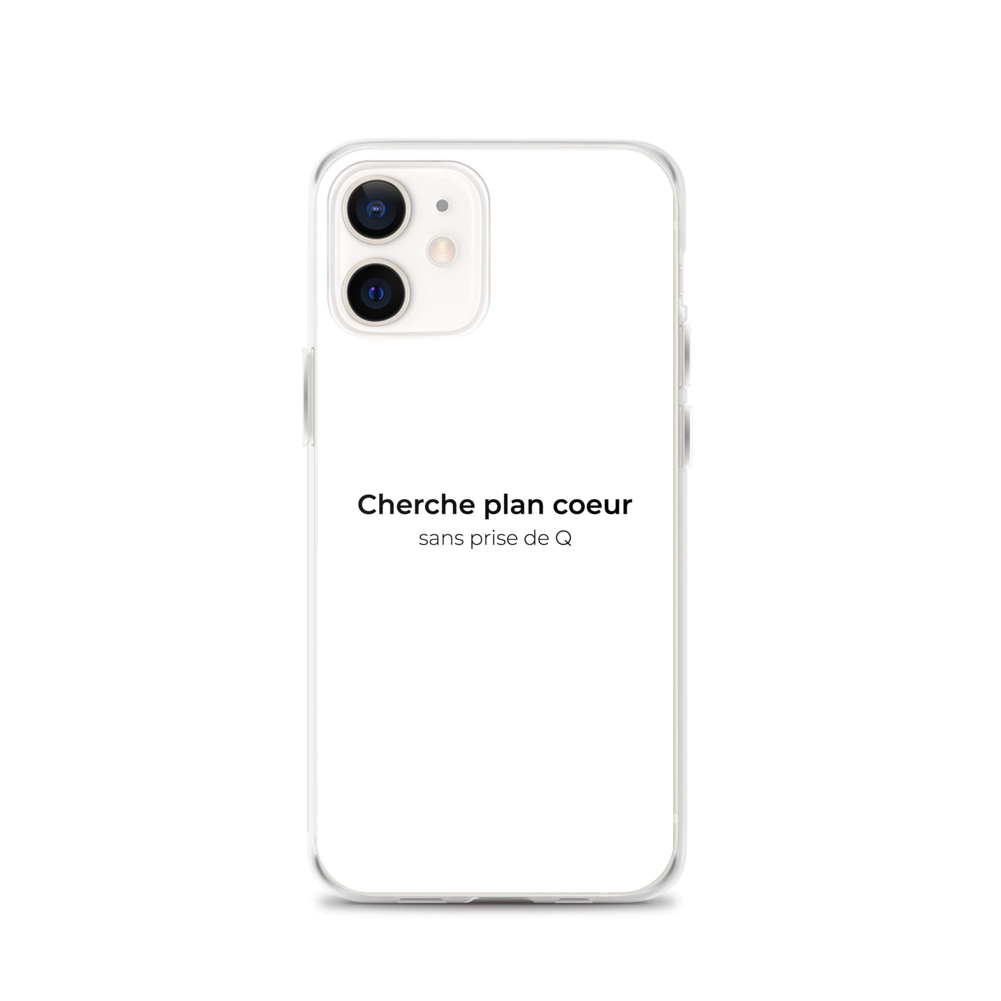 Coque iPhone Cherche plan cœur sans prise de Q iPhone 12 - Sedurro
