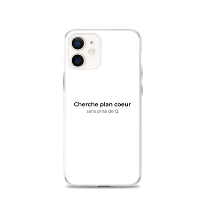 Coque iPhone Cherche plan cœur sans prise de Q iPhone 12 - Sedurro