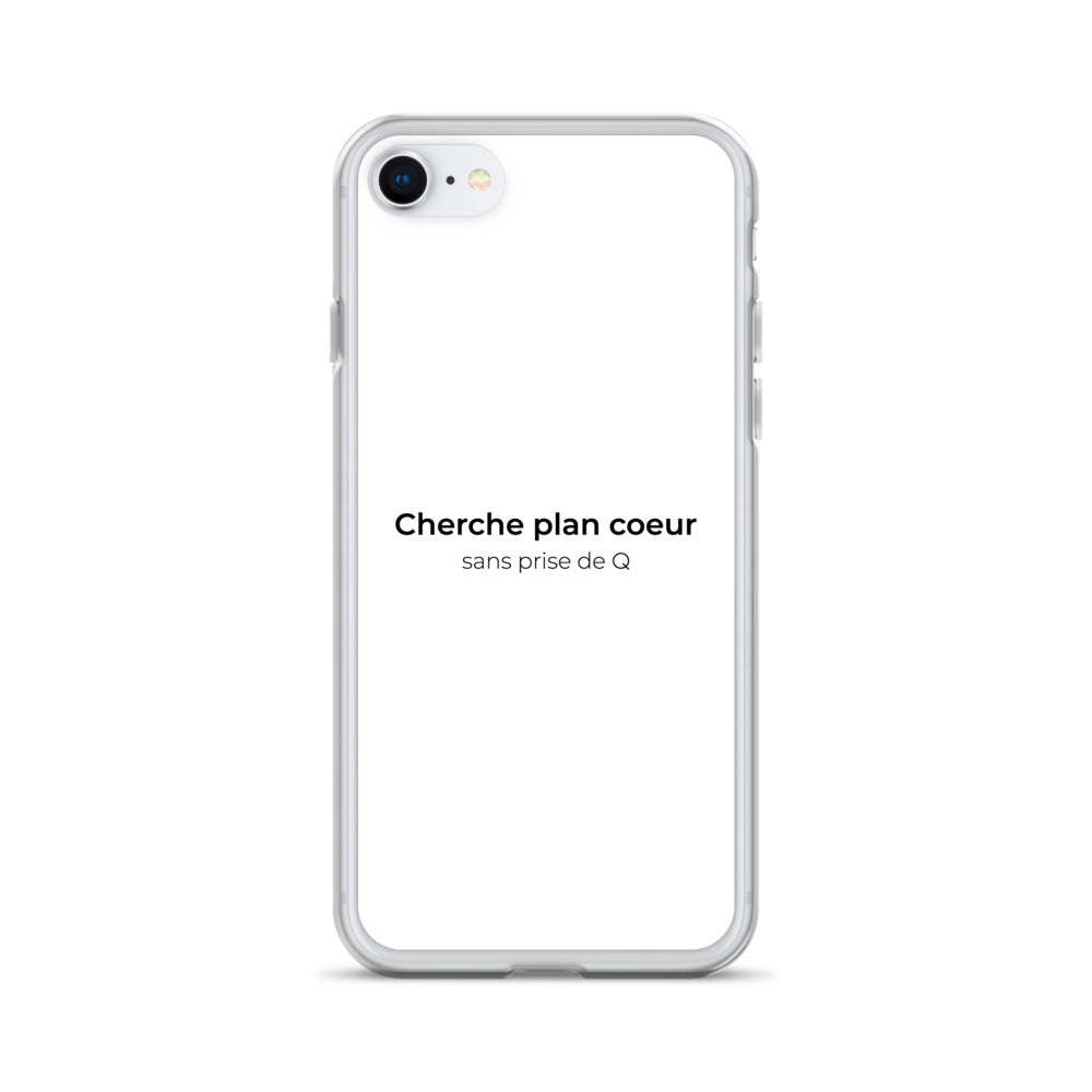 Coque iPhone Cherche plan cœur sans prise de Q iPhone 7 8 - Sedurro