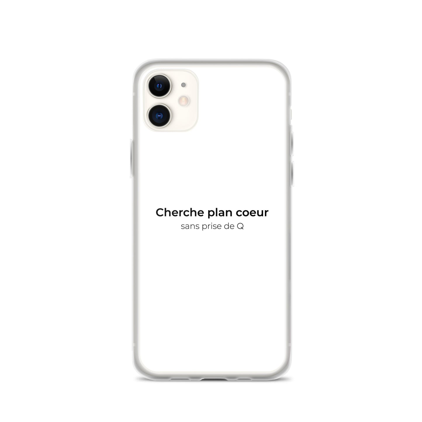 Coque iPhone Cherche plan cœur sans prise de Q iPhone 11 - Sedurro