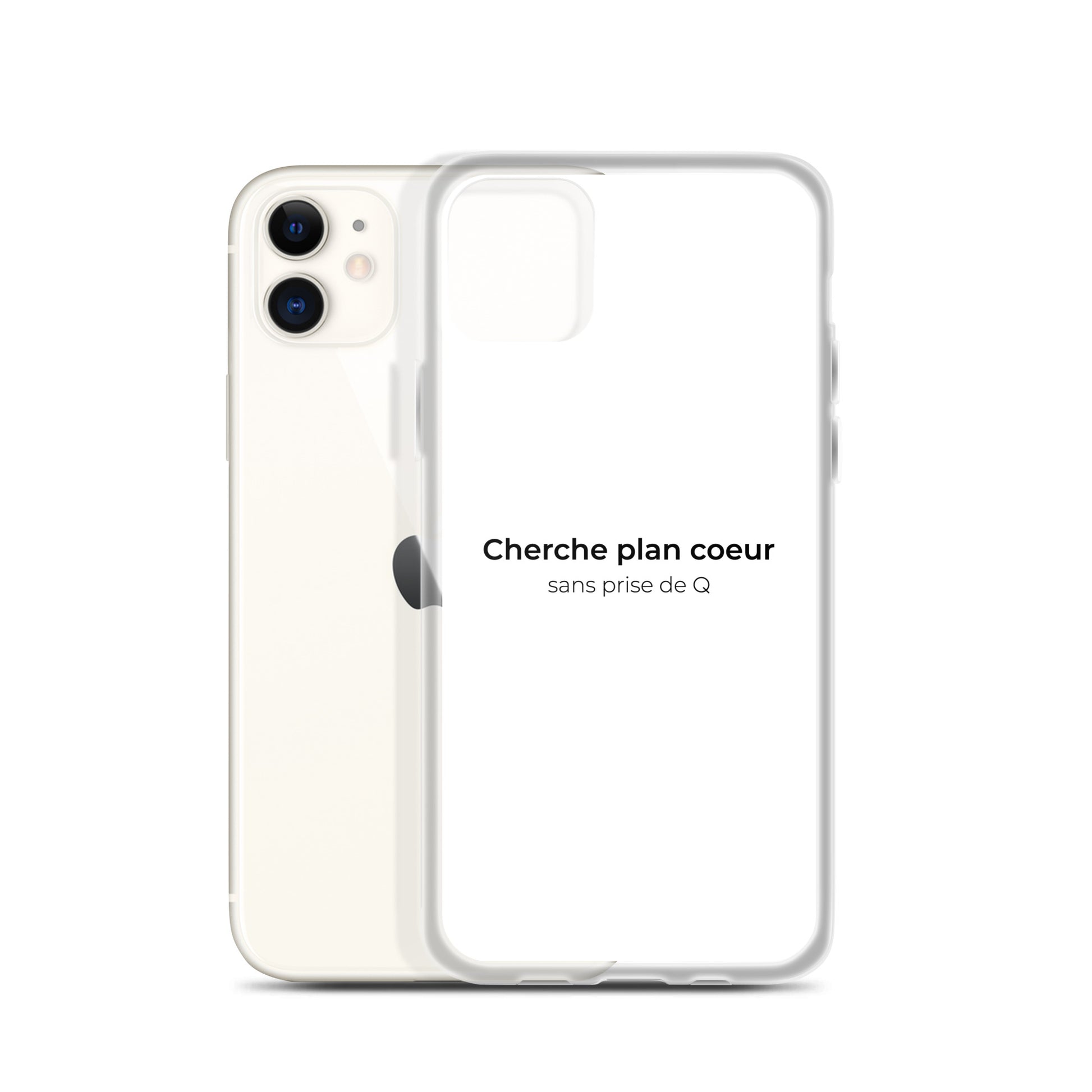 Coque iPhone Cherche plan cœur sans prise de Q - Sedurro