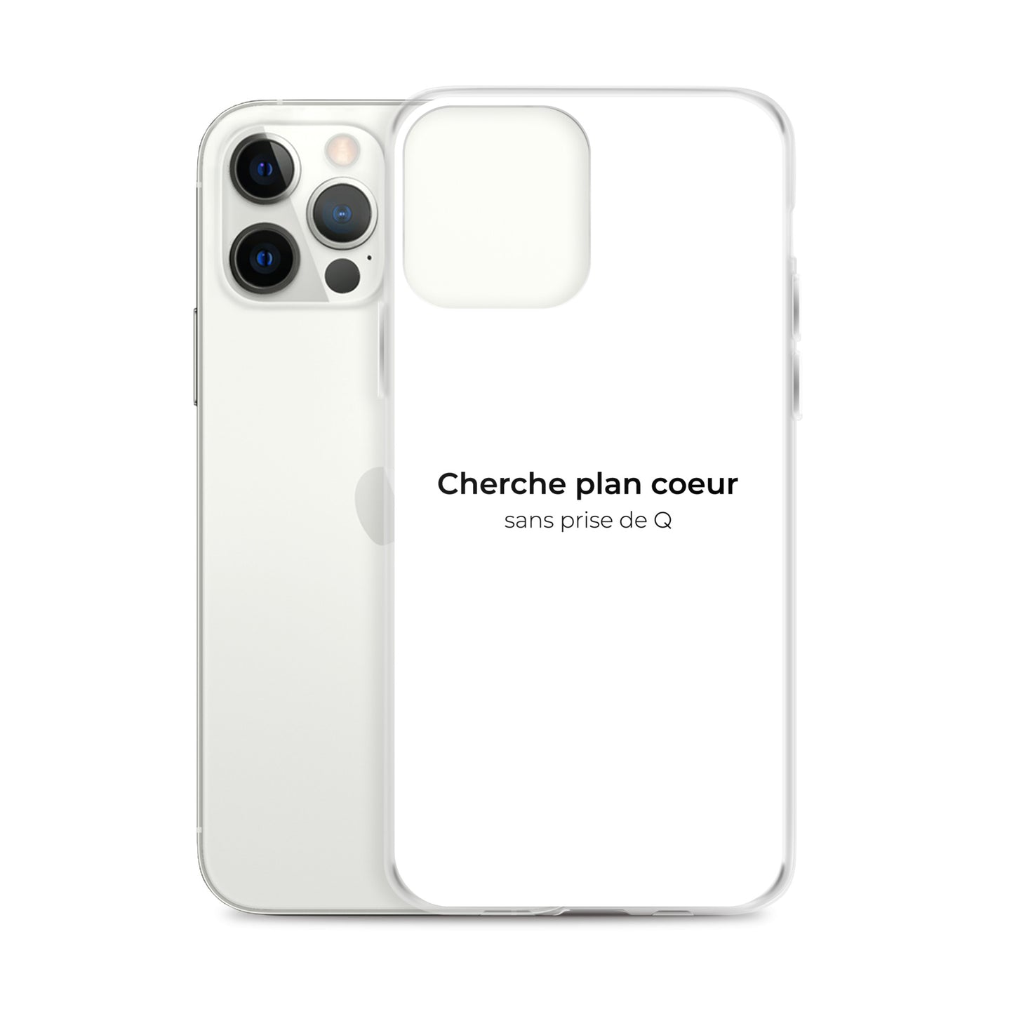 Coque iPhone Cherche plan cœur sans prise de Q - Sedurro