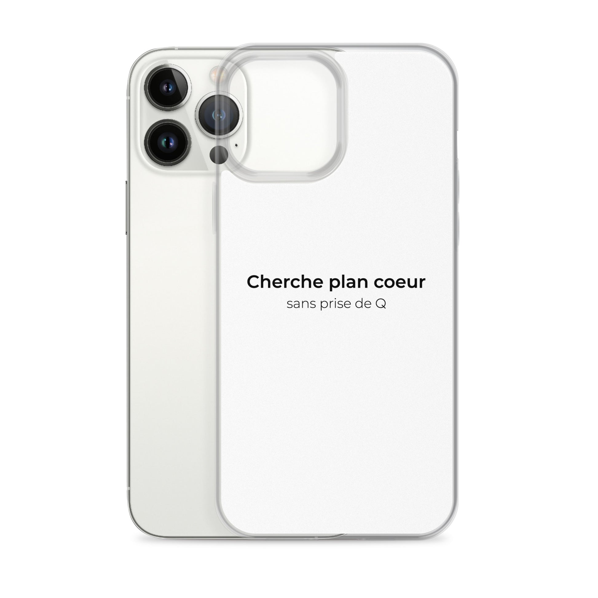 Coque iPhone Cherche plan cœur sans prise de Q - Sedurro