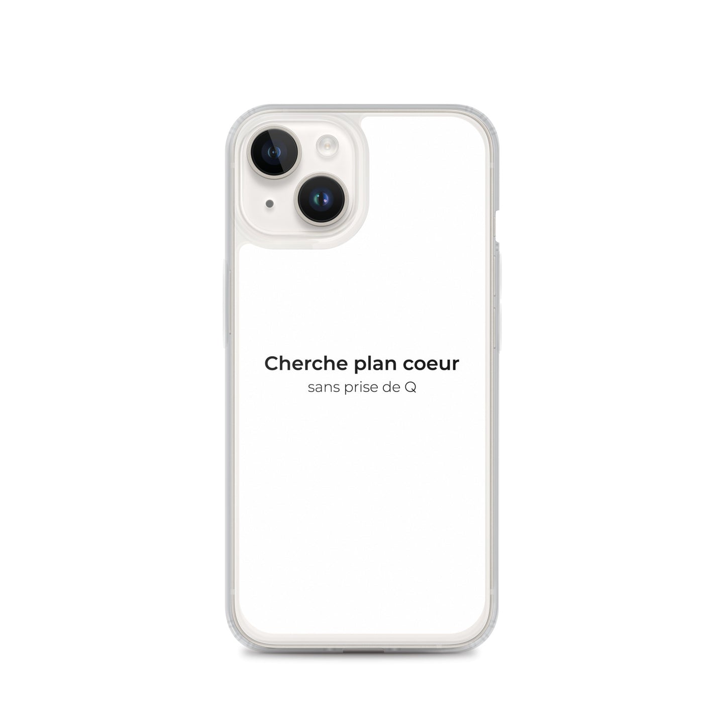 Coque iPhone Cherche plan cœur sans prise de Q iPhone 14 - Sedurro