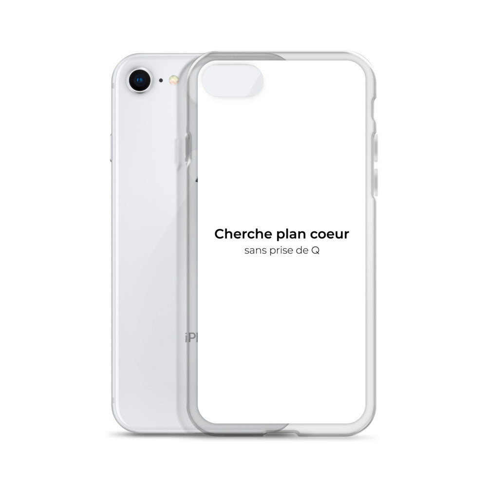Coque iPhone Cherche plan cœur sans prise de Q - Sedurro