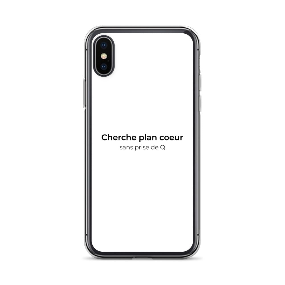 Coque iPhone Cherche plan cœur sans prise de Q iPhone X XS - Sedurro