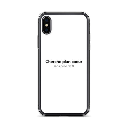 Coque iPhone Cherche plan cœur sans prise de Q iPhone X XS - Sedurro