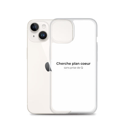 Coque iPhone Cherche plan cœur sans prise de Q - Sedurro