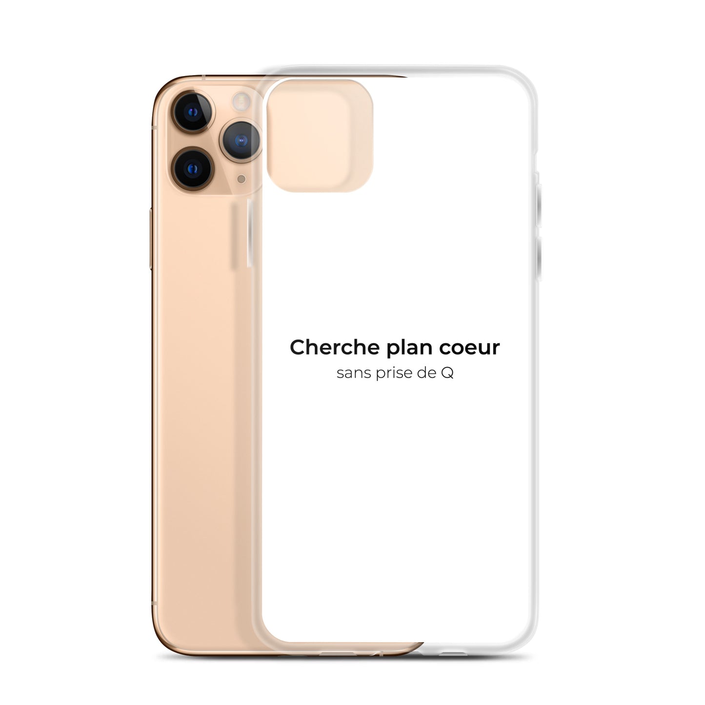 Coque iPhone Cherche plan cœur sans prise de Q - Sedurro