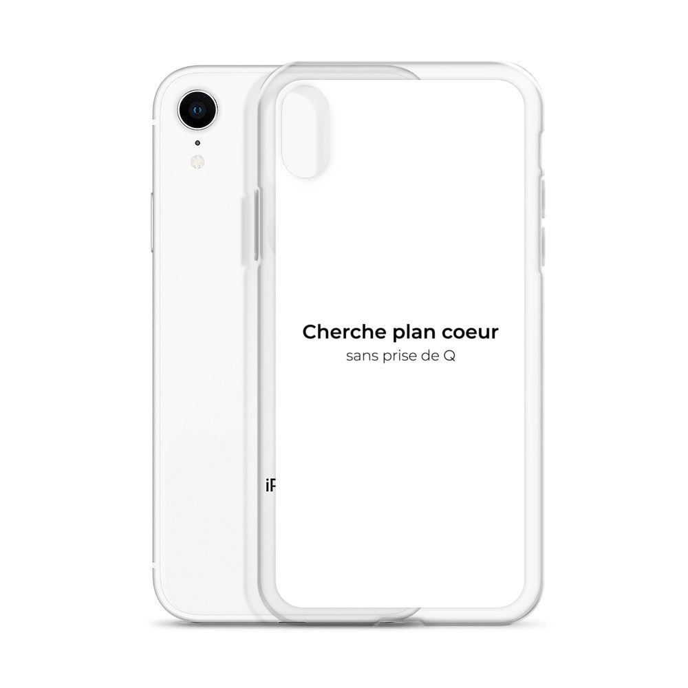 Coque iPhone Cherche plan cœur sans prise de Q - Sedurro