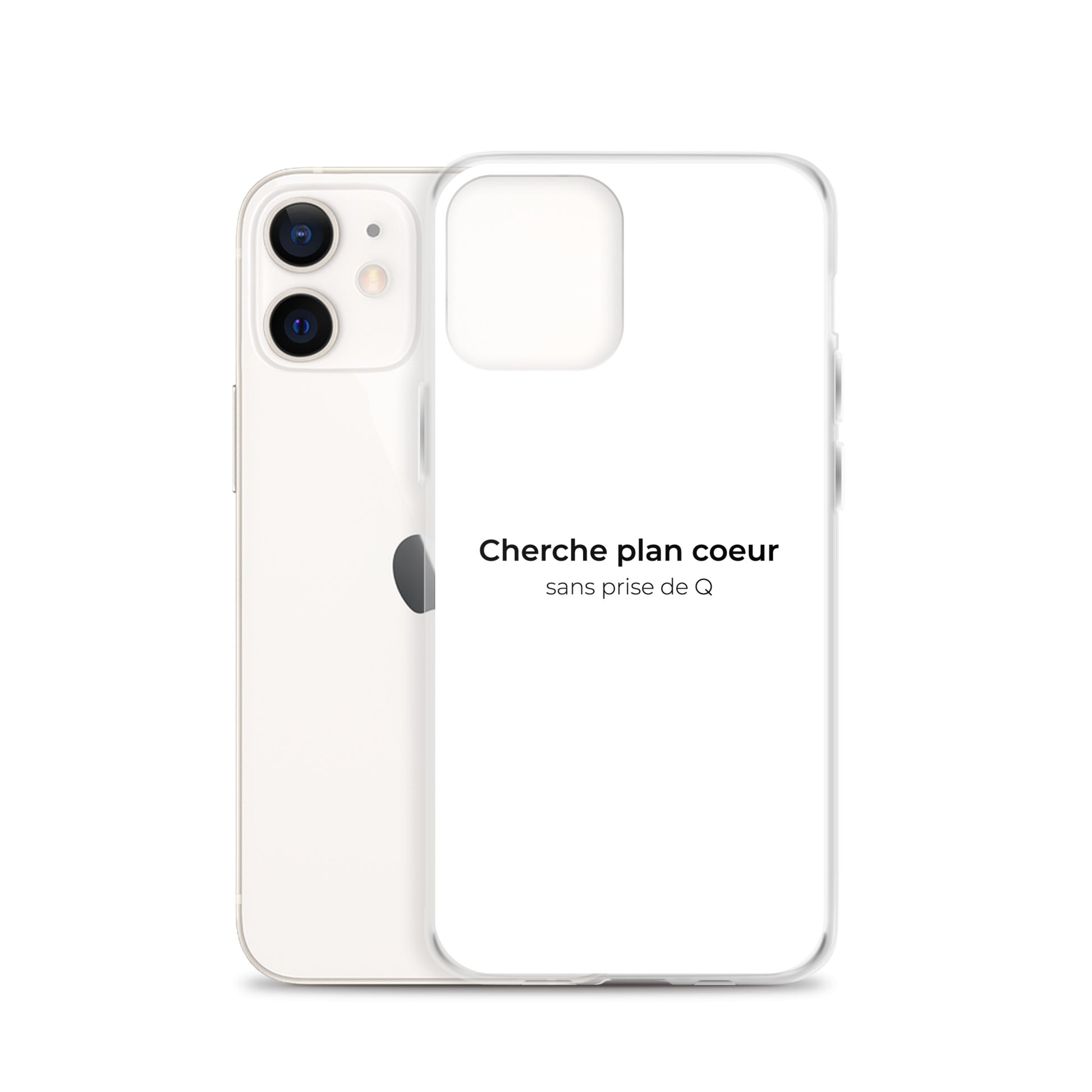 Coque iPhone Cherche plan cœur sans prise de Q - Sedurro