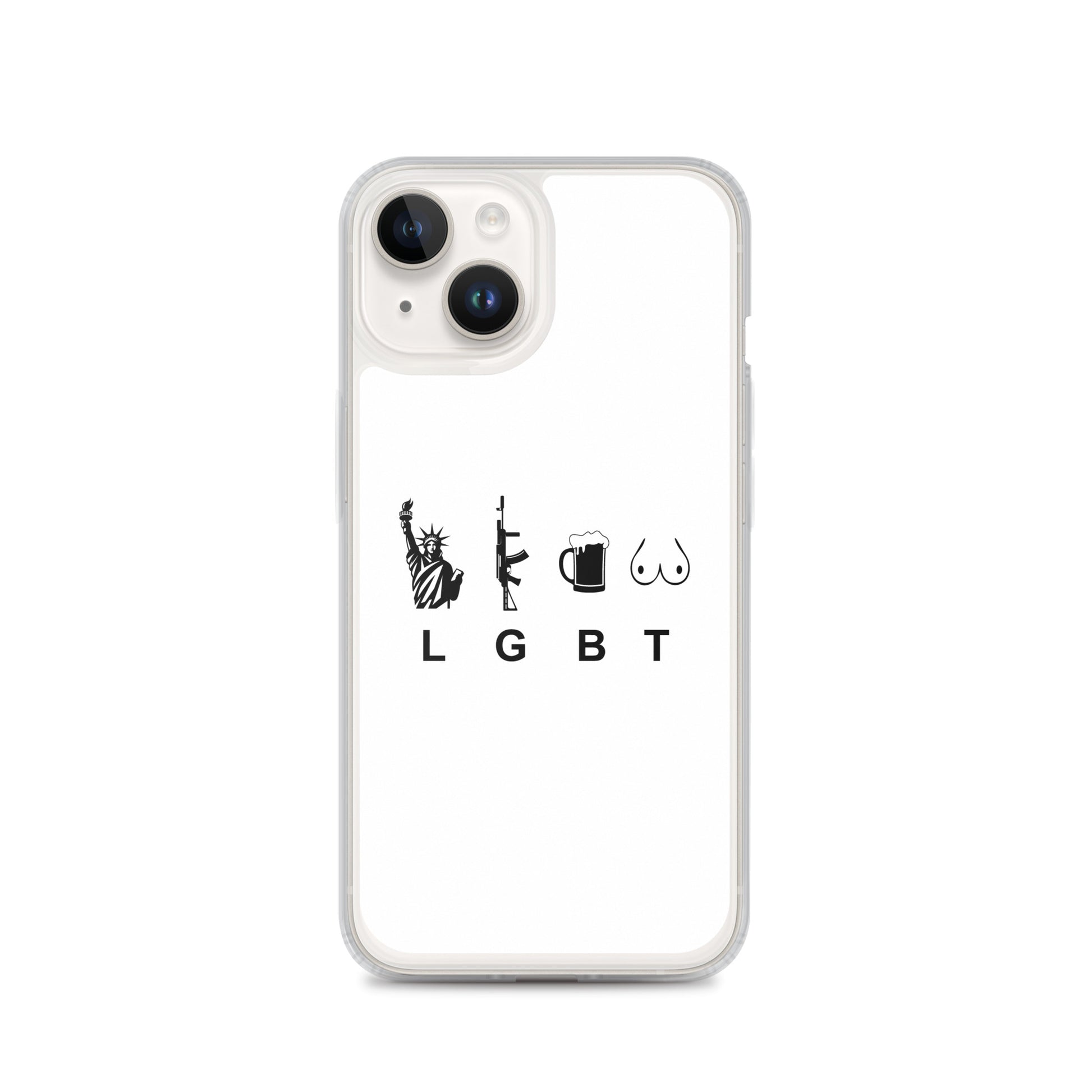 Coque iPhone LGBT liberty gun beer tits iPhone 14 - Sedurro