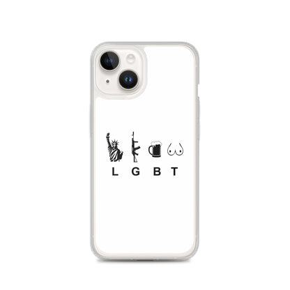 Coque iPhone LGBT liberty gun beer tits iPhone 14 - Sedurro
