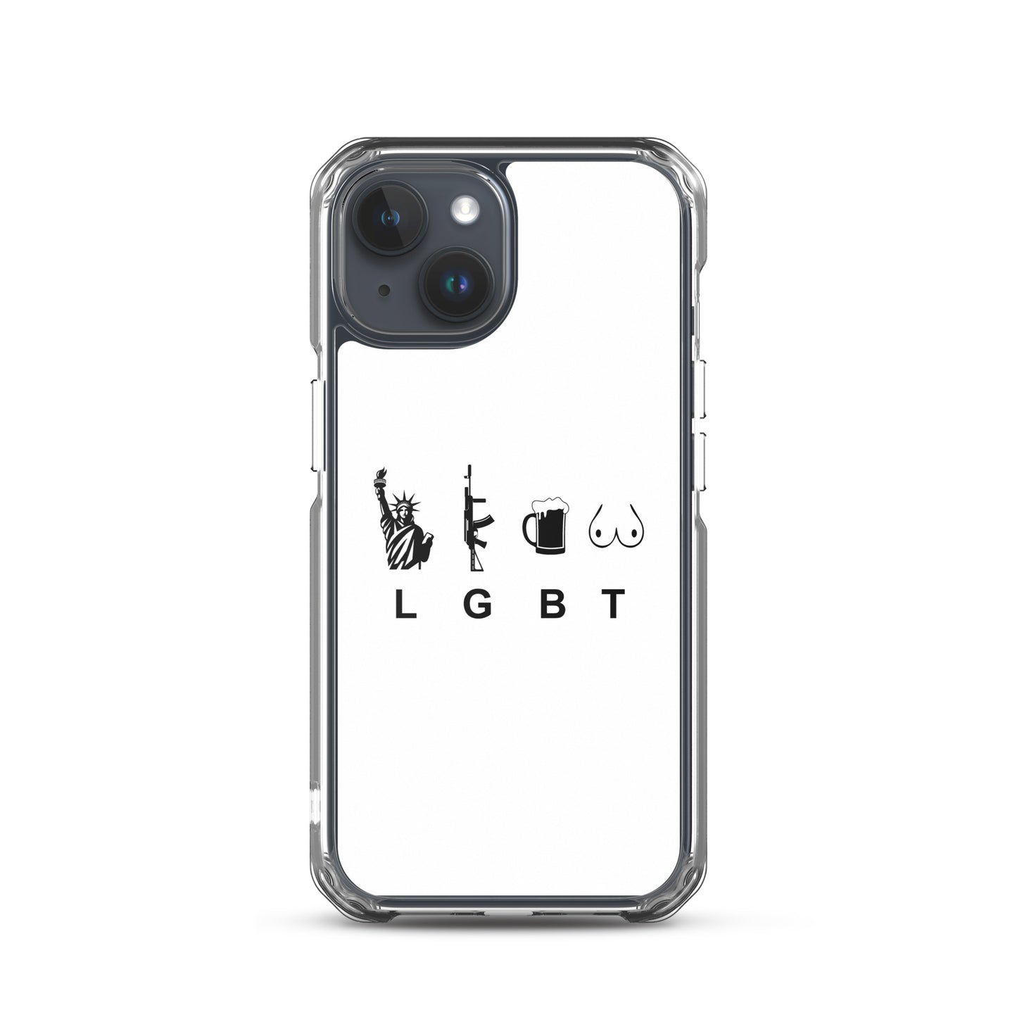 Coque iPhone LGBT liberty gun beer tits iPhone 15 - Sedurro