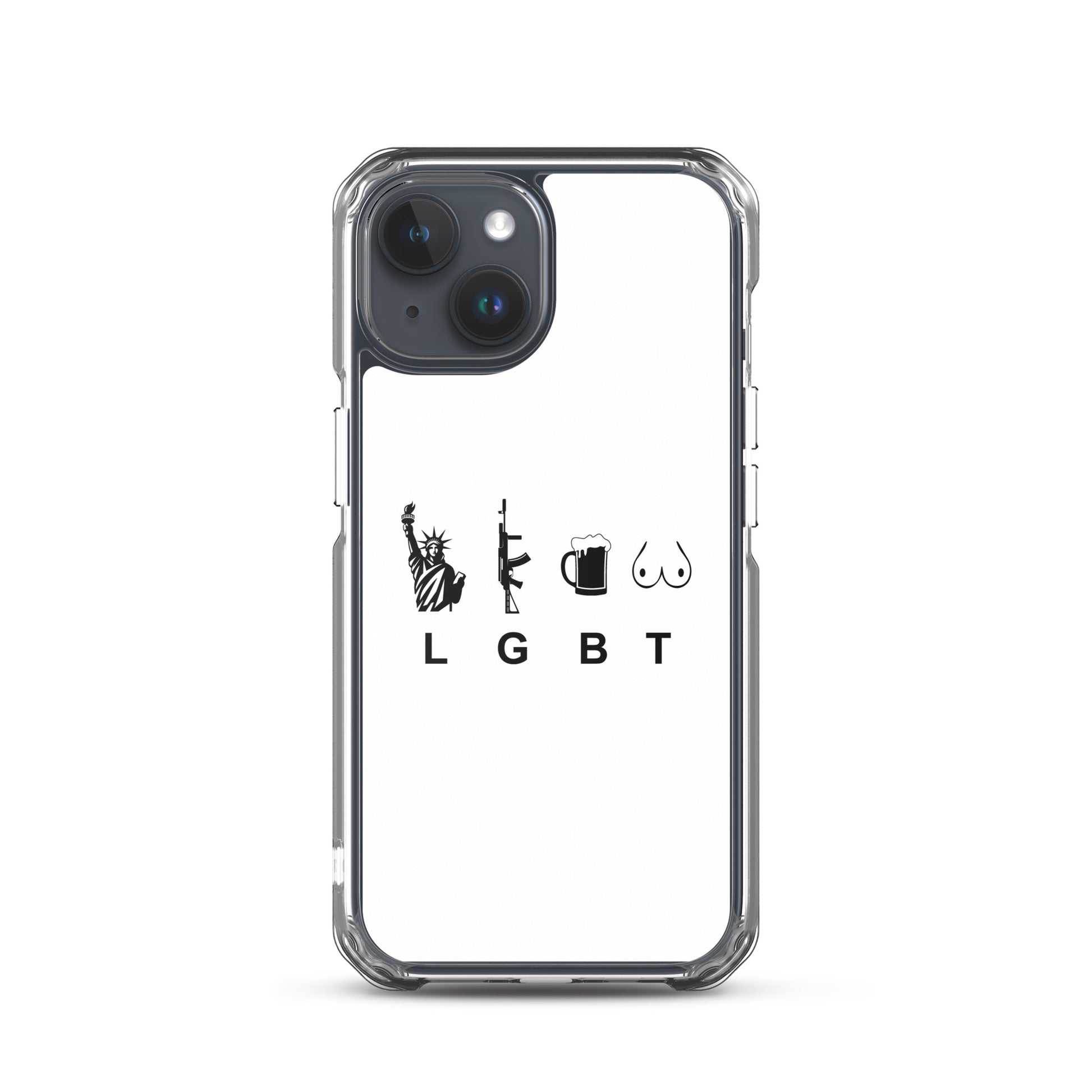 Coque iPhone LGBT liberty gun beer tits iPhone 15 - Sedurro