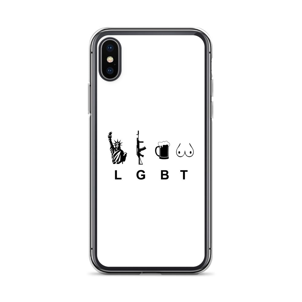 Coque iPhone LGBT liberty gun beer tits iPhone X XS - Sedurro