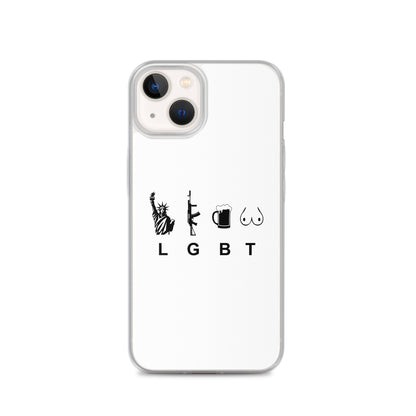 Coque iPhone LGBT liberty gun beer tits iPhone 13 - Sedurro