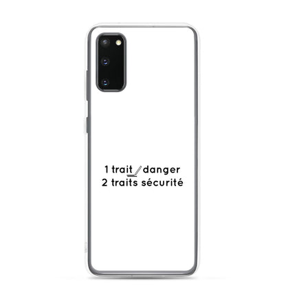 Coque Samsung 1 trait danger 2 traits sécurité Samsung Galaxy S20 - Sedurro