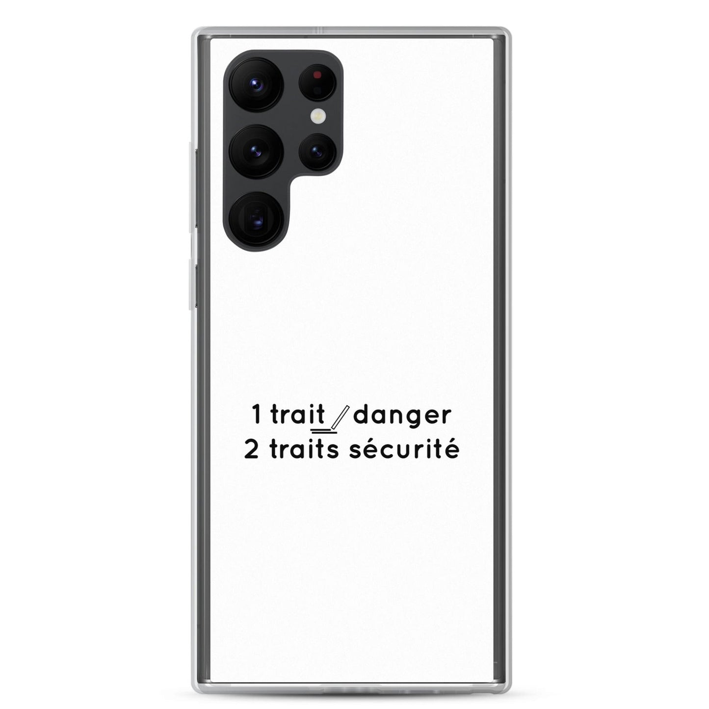 Coque Samsung 1 trait danger 2 traits sécurité Samsung Galaxy S22 Ultra - Sedurro