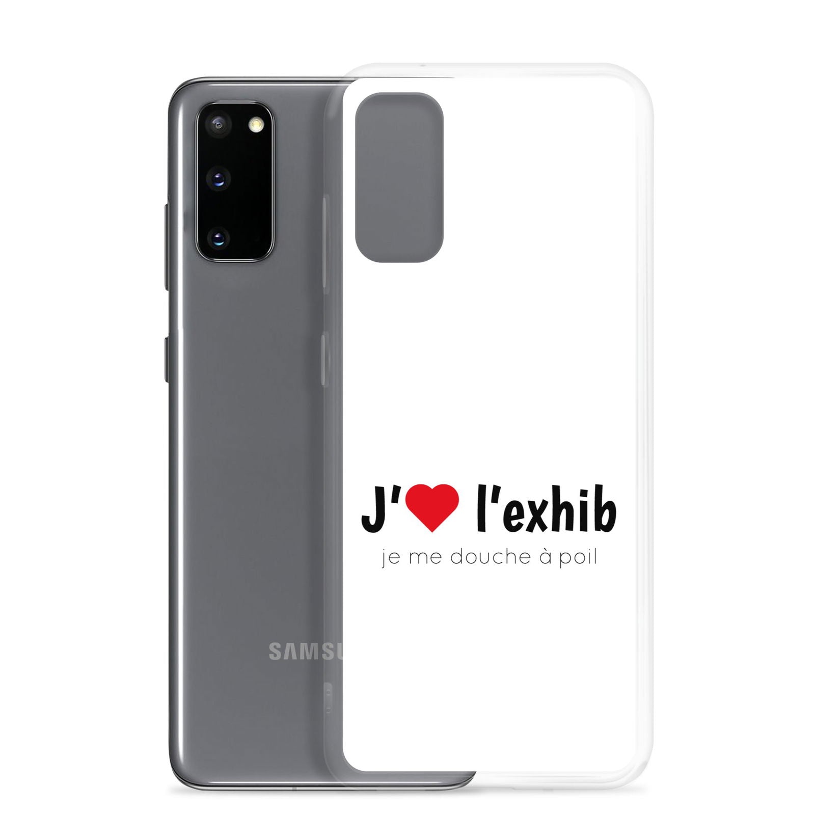 Coque Samsung J'aime l'exhib je me douche à poil - Sedurro